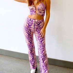 I am Gia pink and purple zebra pants see on Kendall Jenner